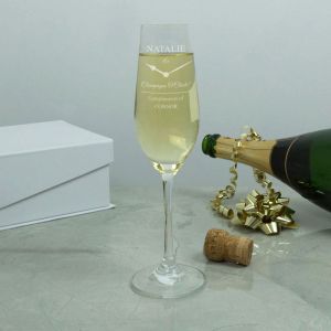 Champagne O'clock Personalised Crystal Flutes