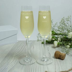 Mother And Father Of The Groom Personalised Crystal Flute