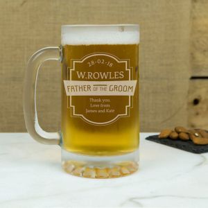 Glass Tankard For The Father Of The Groom