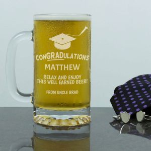 Graduation Personalised Beer Tankard 500ml
