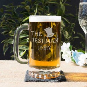 Personalised Beer Mug 500ml Best Man