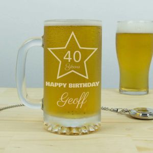 Birthday Glass Beer Mug 500ml