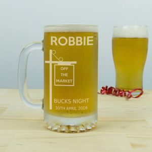 Personalised Glass Tankard For The Buck