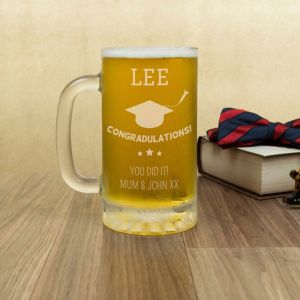 The Graduate's Personalised Glass Tankard