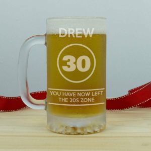 Personalised Age Zone Glass Tankard