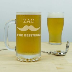 Moustache A Personalised Glass Tankard