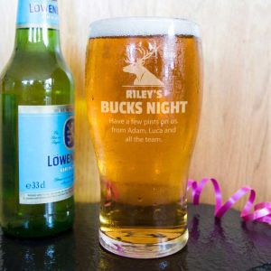 Bucks Night Personalised Beer Glass