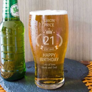 Personalised Birthday Beer Glass 570ml