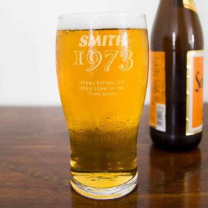 Birthday Personalised Beer Glass 570ml