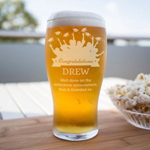 Congratulations Engraved Beer Glass 570ml