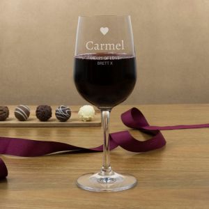 Personalised Love Heart Wine Glasses