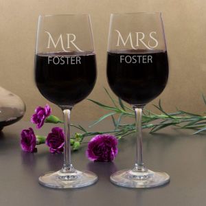Mr & Mrs Wine Glasses