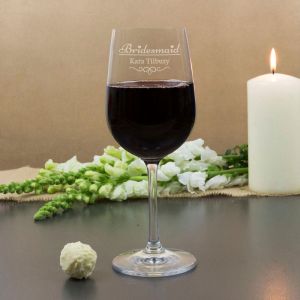 Personalised Bridesmaid Crystal Wine Glasses