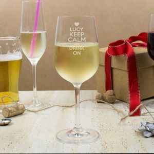 Keep Calm Wine Glasses