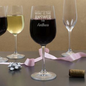 Wine Is The Answer Personalised Glasses