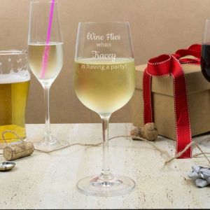 Wine Flies Personalised Glasses