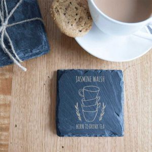 Tea Lovers Personalised Slate Coasters