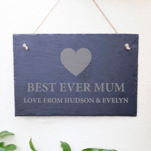 Best Mum Ever Personalised Slate Sign