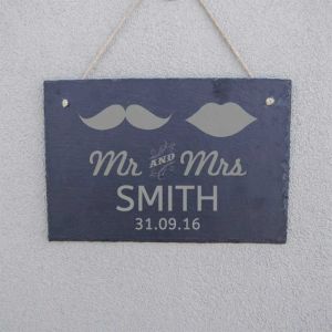 Mr & Mrs Personalised Slate Sign
