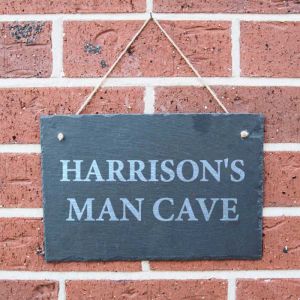 His Man Cave Personalised Slate Sign