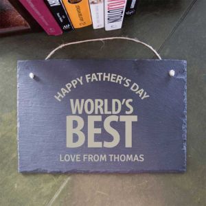 Father's Day World's Best Personalised Slate Sign