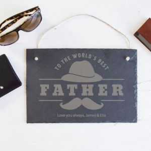 World's Best Father Personalised Slate Sign