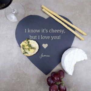 Cheesy Love Personalised Heart Slate