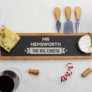 The Big Cheese Banner Slate Serving Board