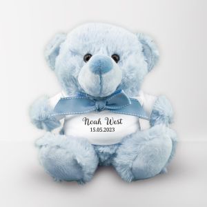Personalised baby blue teddy bear