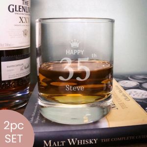 Birthday engraved whisky glass