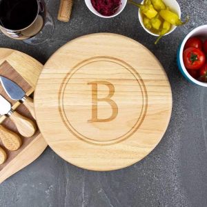 Monogram Wooden Cheese Board Set