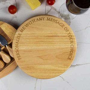 Round Engraved Cheese Board Set