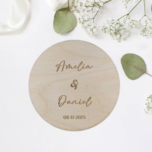 White birch wood engraved wedding coasters