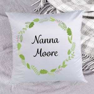 Floral Wreath Name Personalised Cushion