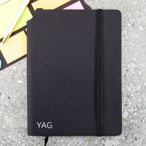 Monogram Black Personalised Notebook