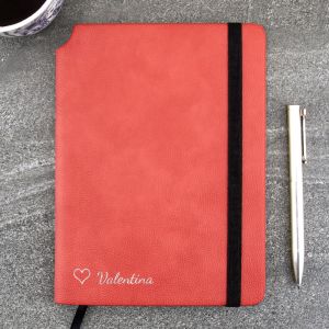 Inscribed Heart Red Personalised Notebook