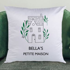 Personalised home white satin cushion cover