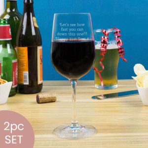Engraved message personalised wine glass