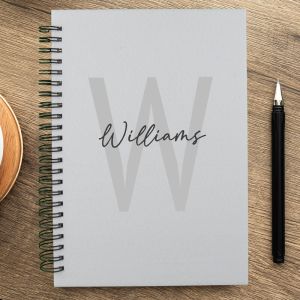 Monogram initial and name A5 notebook