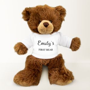 Personalised plush brown teddy bear
