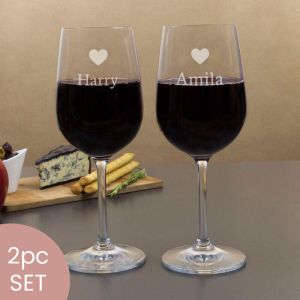 Our Hearts Combined Wine Glasses