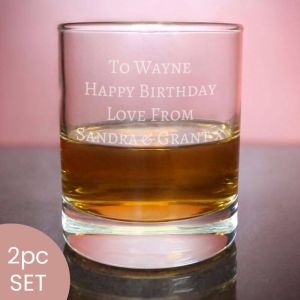 Personalised engraved message whisky tumbler