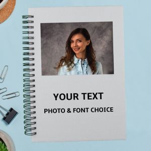 Photo notebook with customised text