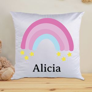 Rainbow kids personalised cushion