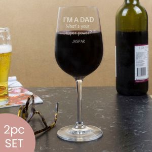 Super Dad Wine Glasses