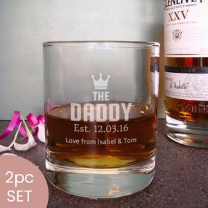 Daddy custom engraved whisky glass