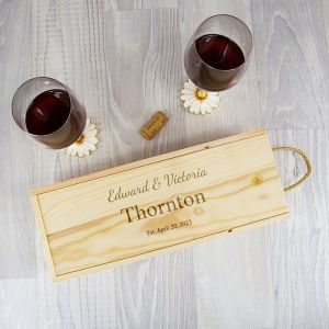 Engraved Wooden Wine Box