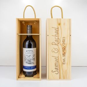 Personalised Couples Pine Wine Box