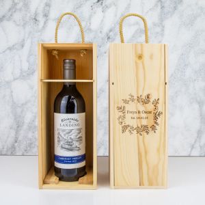 Personalised Wedding Pine Wine Box