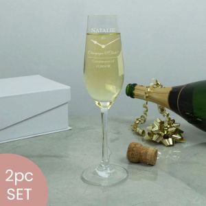 Champagne O'clock Personalised Crystal Flutes